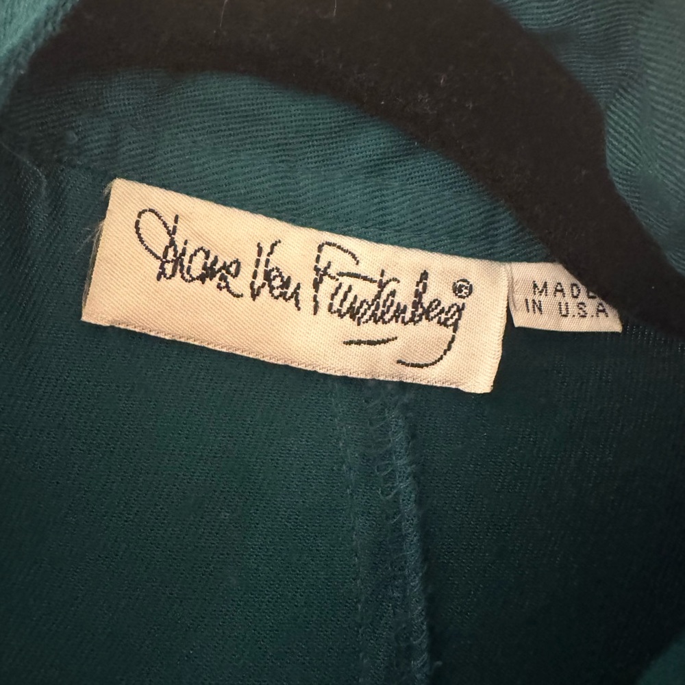 Vintage Teal Button-Up Diane Von Furstenberg Dress - Picture 2 of 6